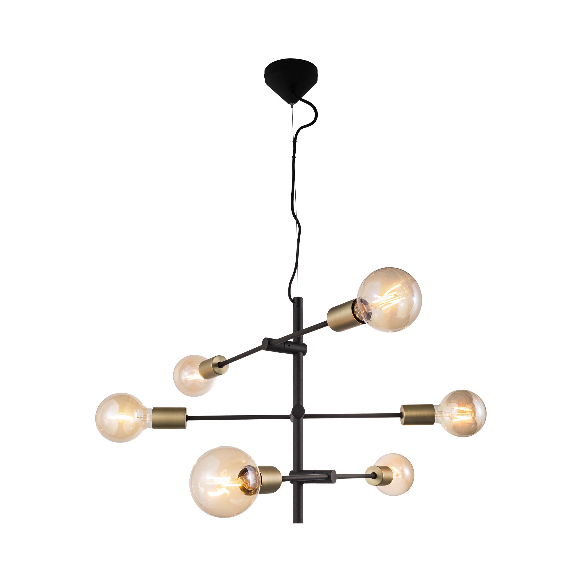 Nordlux Vintage Indoor Pendant Light Black Metal E27 Adjustable Head - Mains Powered, IP20