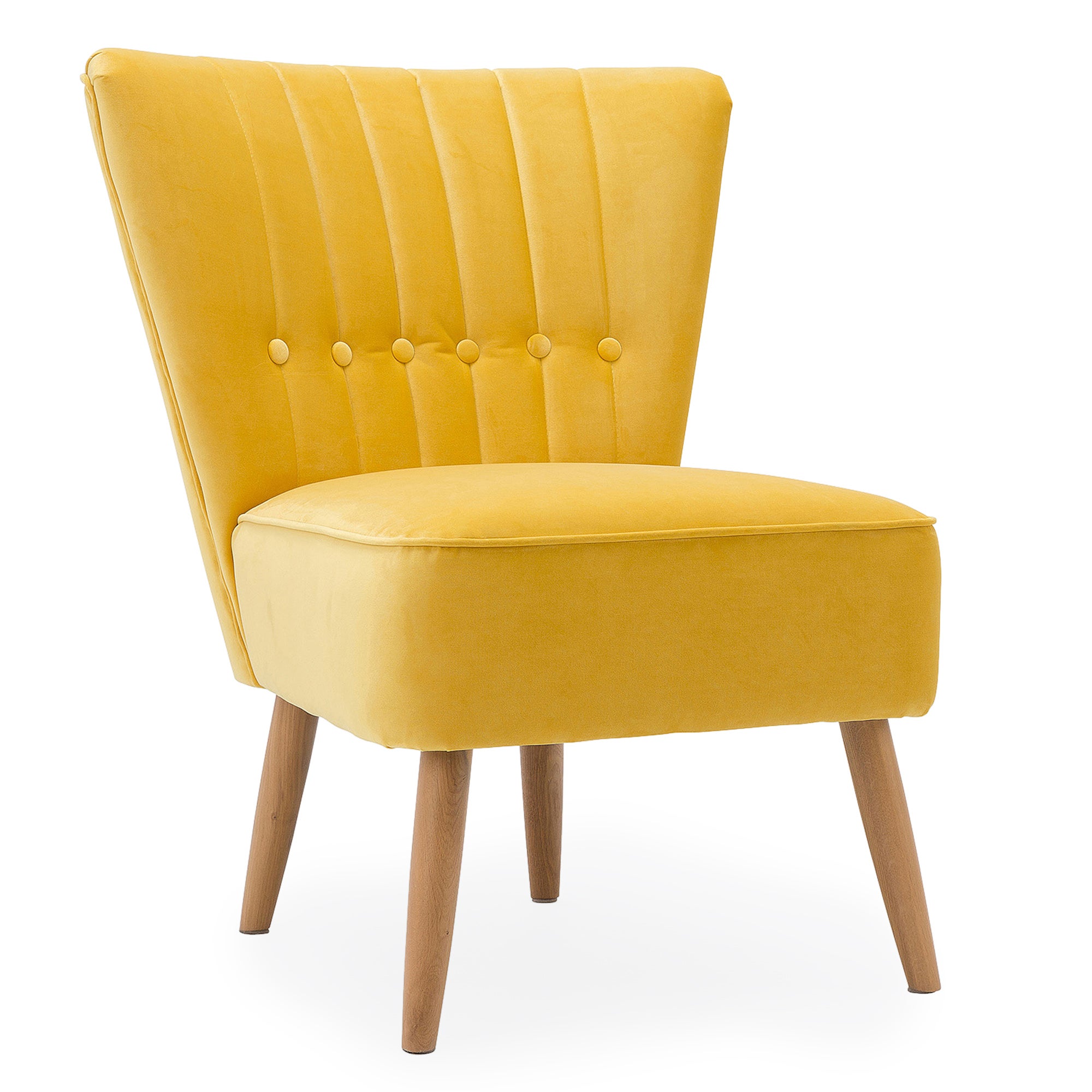 Isla Velvet Cocktail Chair - Citrus Yellow