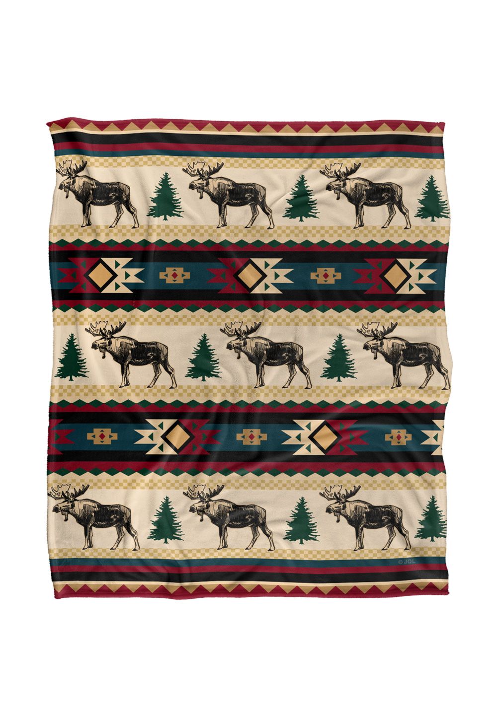 JQ Licensing Southwest Moose Silky Touch Super Soft Throw Blanket 152 X 127 cm in White
