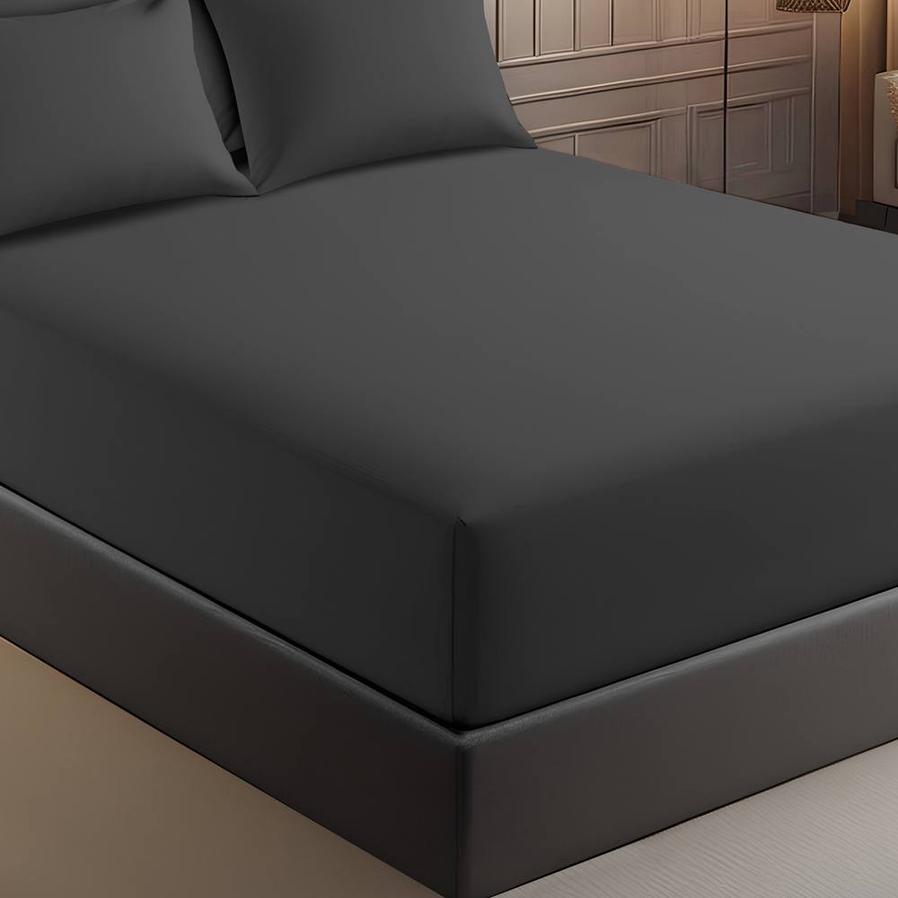 Grace Premium Microfiber 40cm Extra Deep Pocket Fitted Sheets in Charcoal