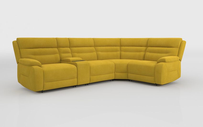 Green Fabric Fenton 3 Corner 1 Sofa with Media Console