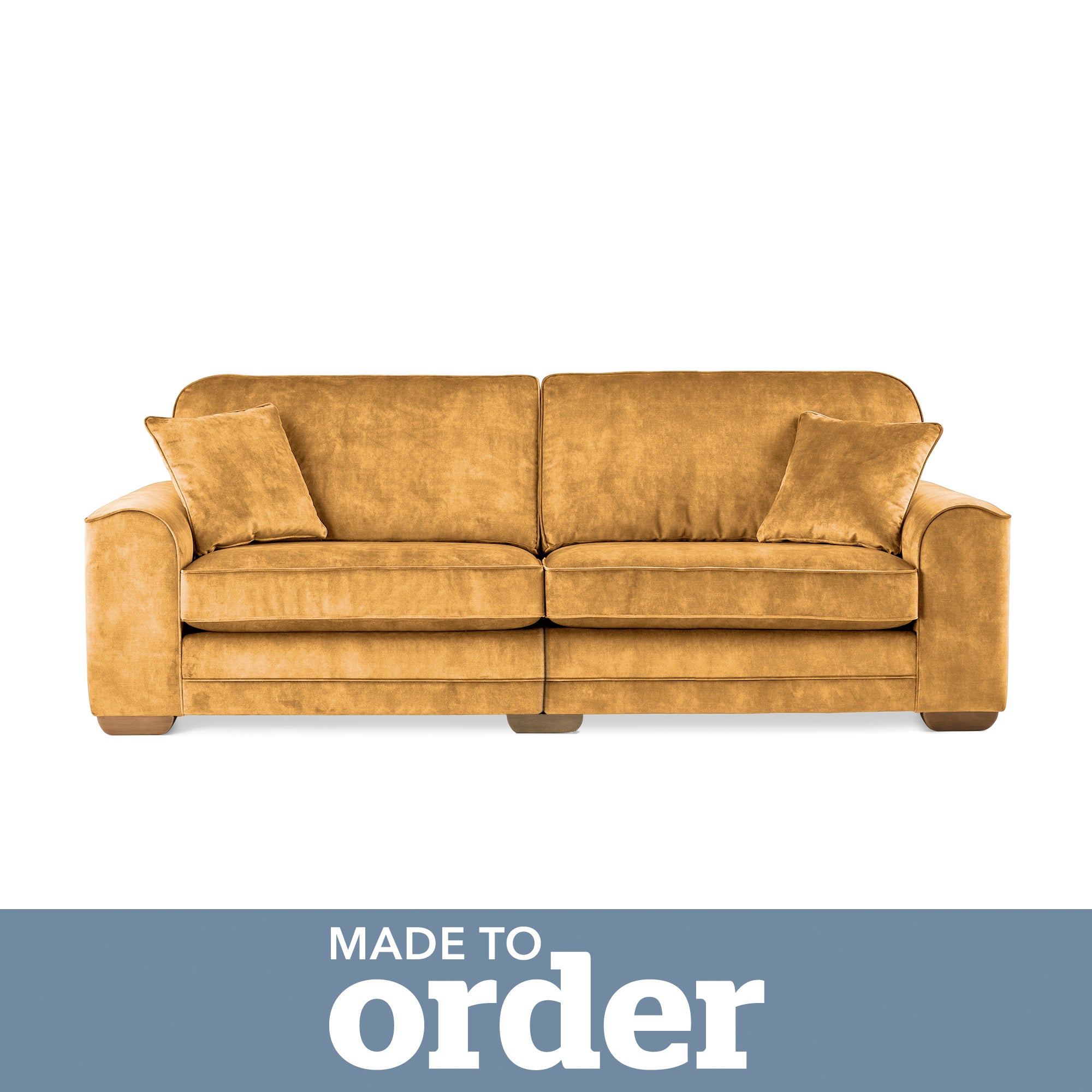Morello 4 Seater Sofa Slub Velvet Yellow
