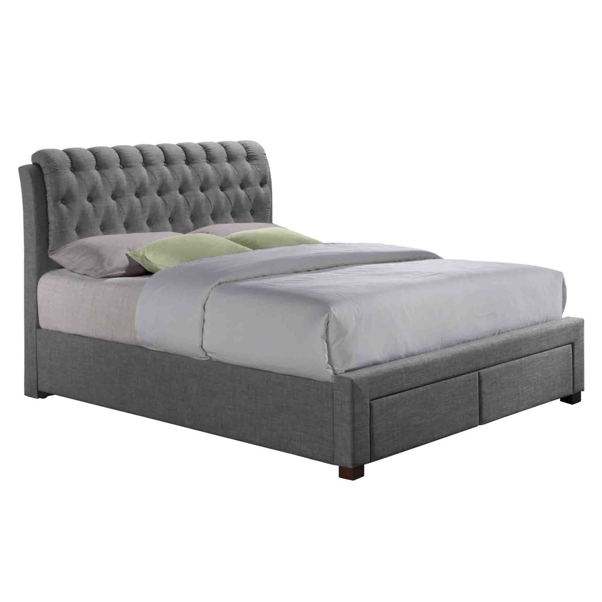 Valentino Grey 2 Drawer Storage Bed Grey