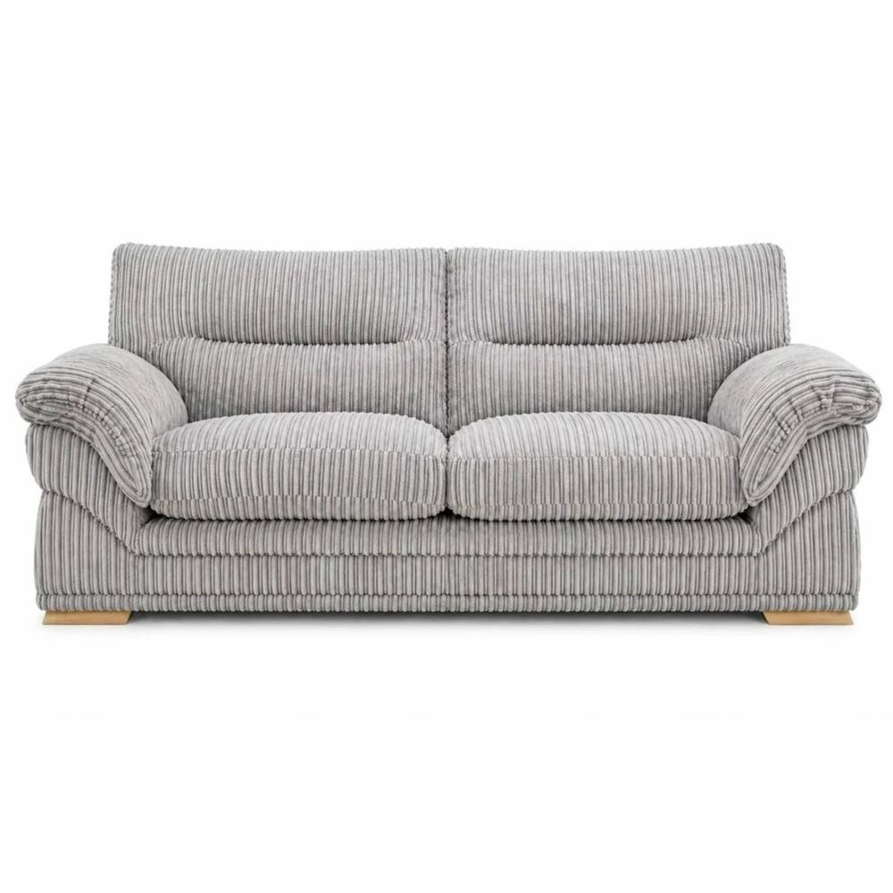 Bliss Furniture Amalfi 3 Seater Claude Sofa Modern Plush Fabric in Silver