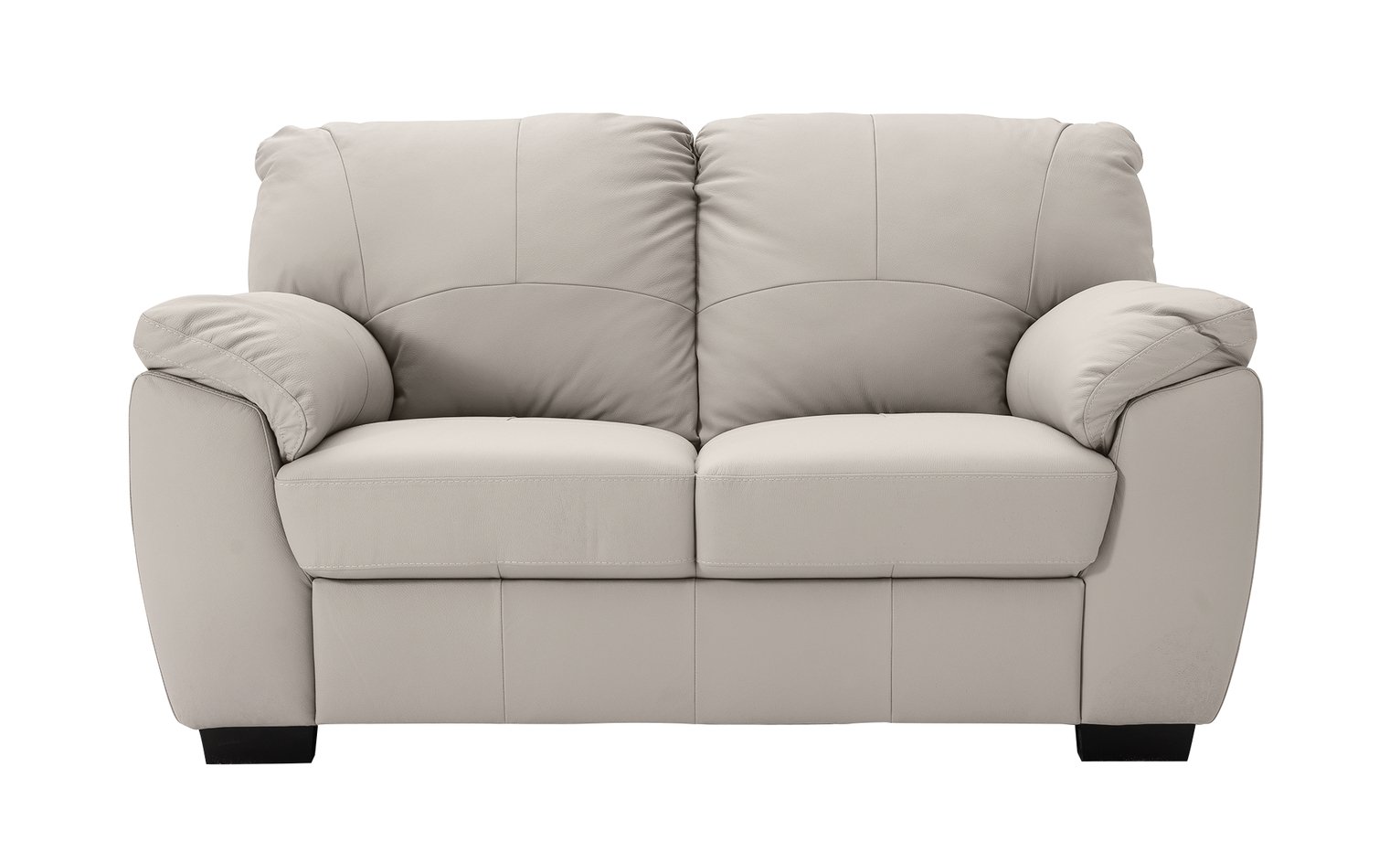 Argos Home Milano 2 Seater Leather Sofa - Light Grey