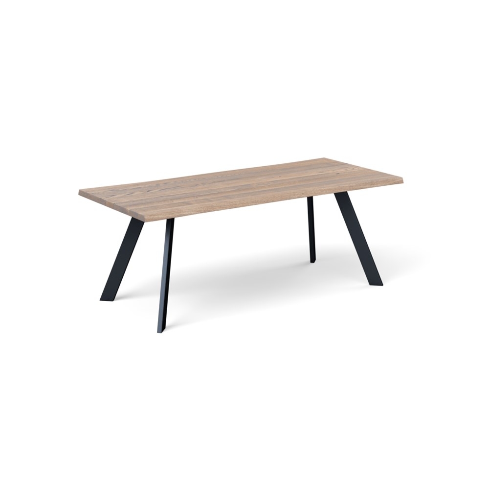 Heal's Madrid Table 280x100cm Grey Oak Natural Edge Not Filled