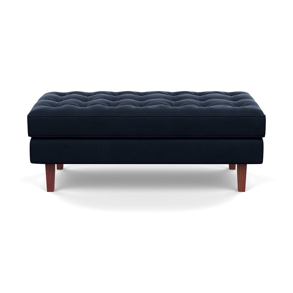 Heal's Hepburn Ottoman In Nobilis Velvet Night Walnut