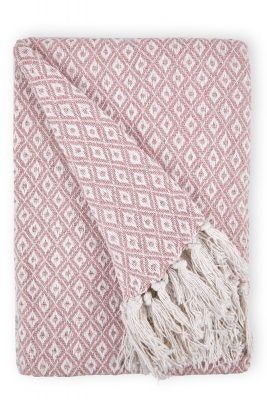 New Edge Blinds Stockholm Collection Cotton Throw in Pink