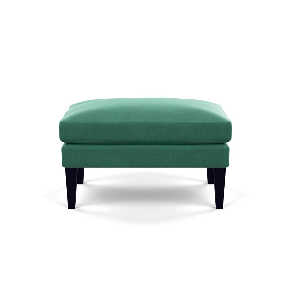 Heal's Wallis Ottoman Smart Velvet Sea foam Black