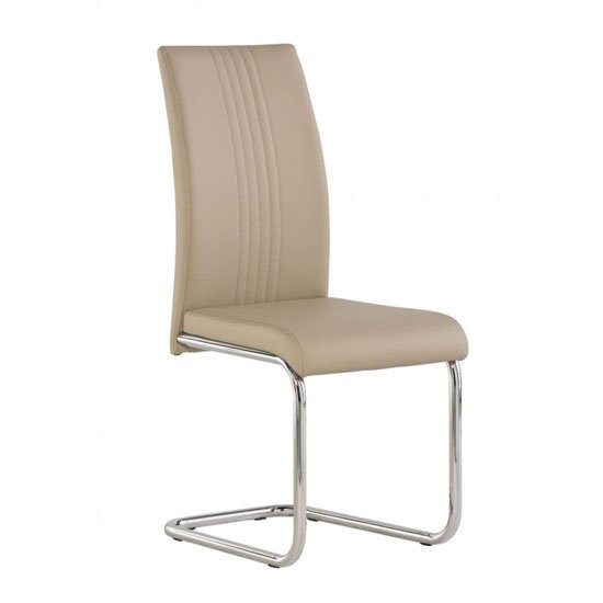 Monaco PU Leather Dining Chair In Stone