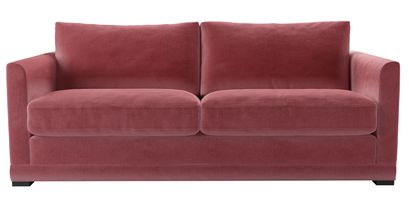 Aissa 3 Seat Sofa Bed in Dusty Rose Cotton Matt Velvet - sofa.com