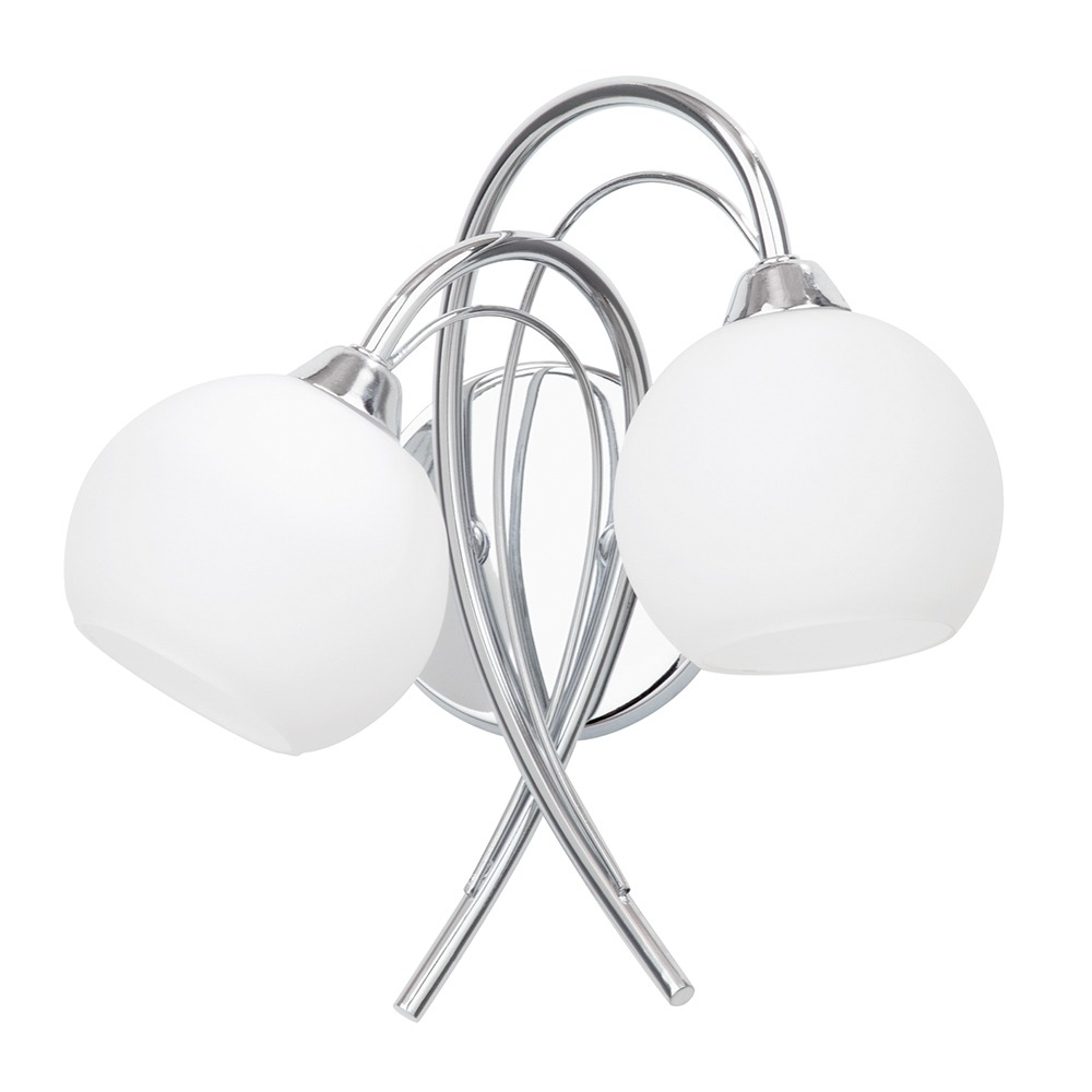 Soni Wall Light, Chrome and Opal