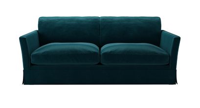 Otto 3 Seat Sofa Bed in Deep Turquoise Cotton Matt Velvet - sofa.com