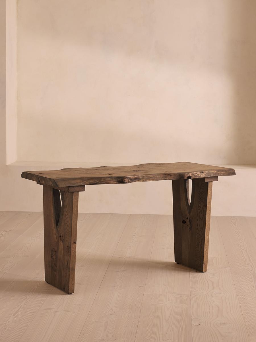 Calne Desk, Dark Oak, Grommet, Centre, 190cm