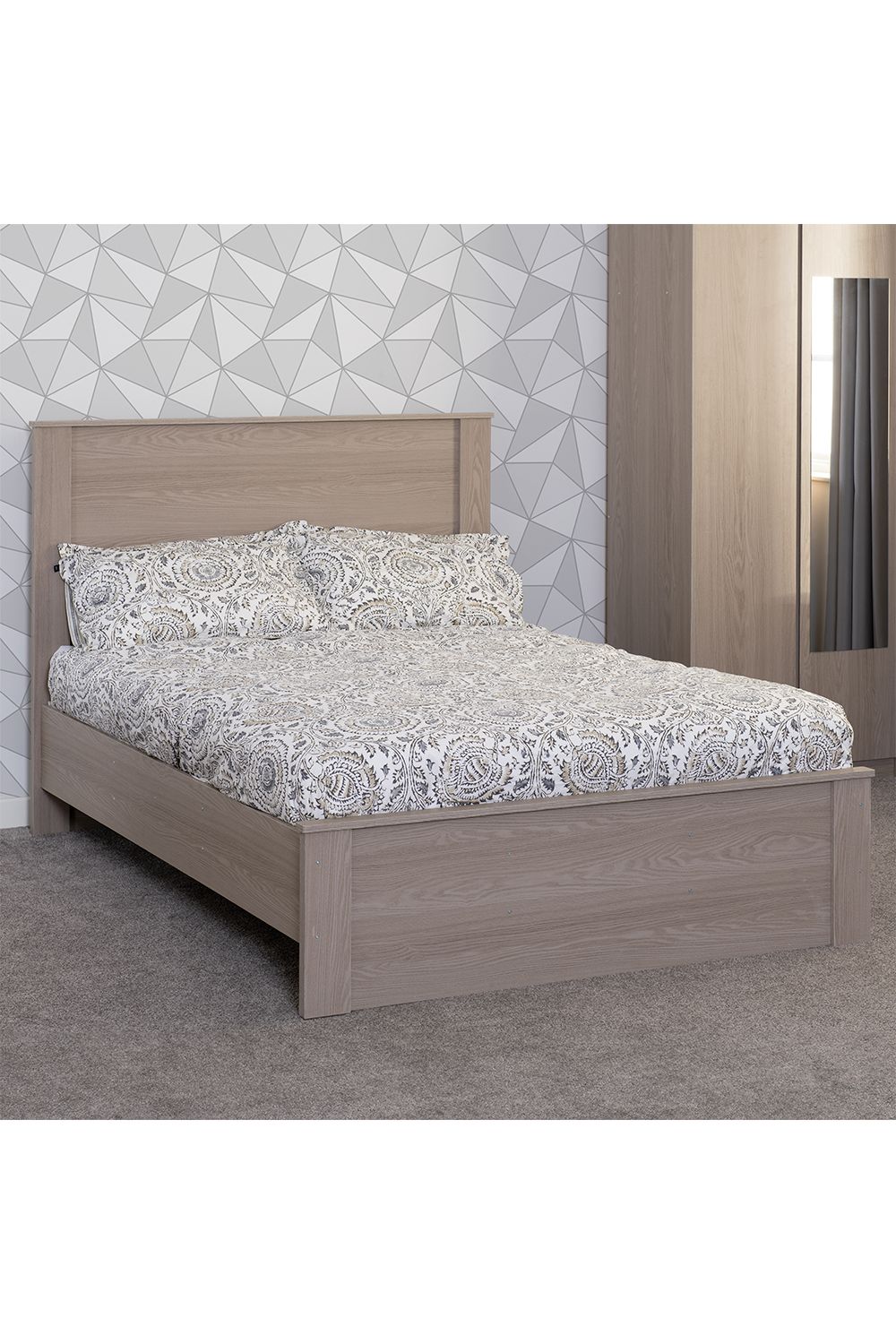 Seconique Paris 4'6 Double Bed in Light Grey