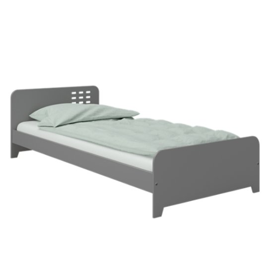 Loke Wooden Single Bed In Folkestone Grey
