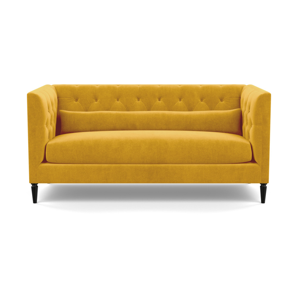 Heal's Balmoral 3 Seater Sofa Smart Luxe Velvet Canary Black Feet