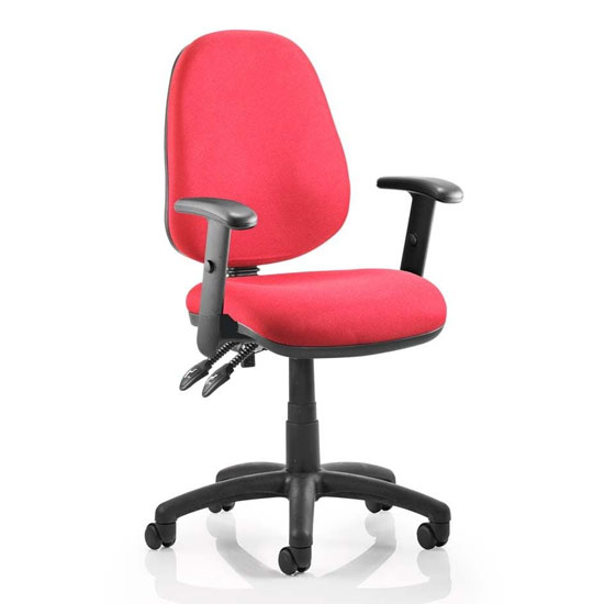 Luna II Office Chair In Wine With Adjustable Arms