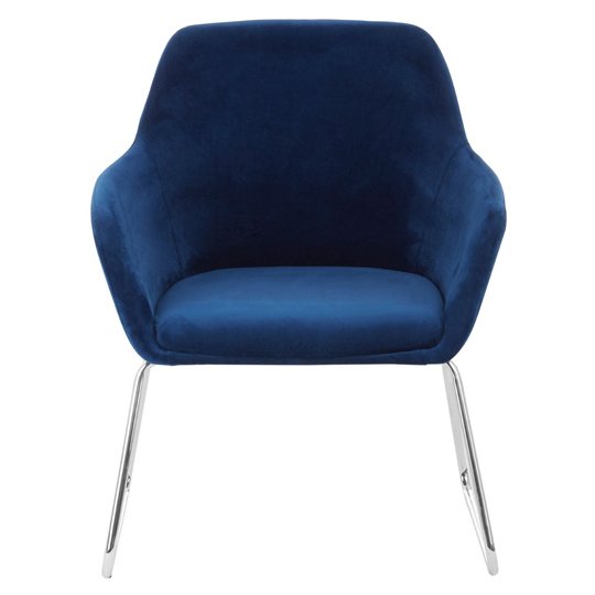 Porrima Fabric Chair in Blue With Stainless Steel Legs