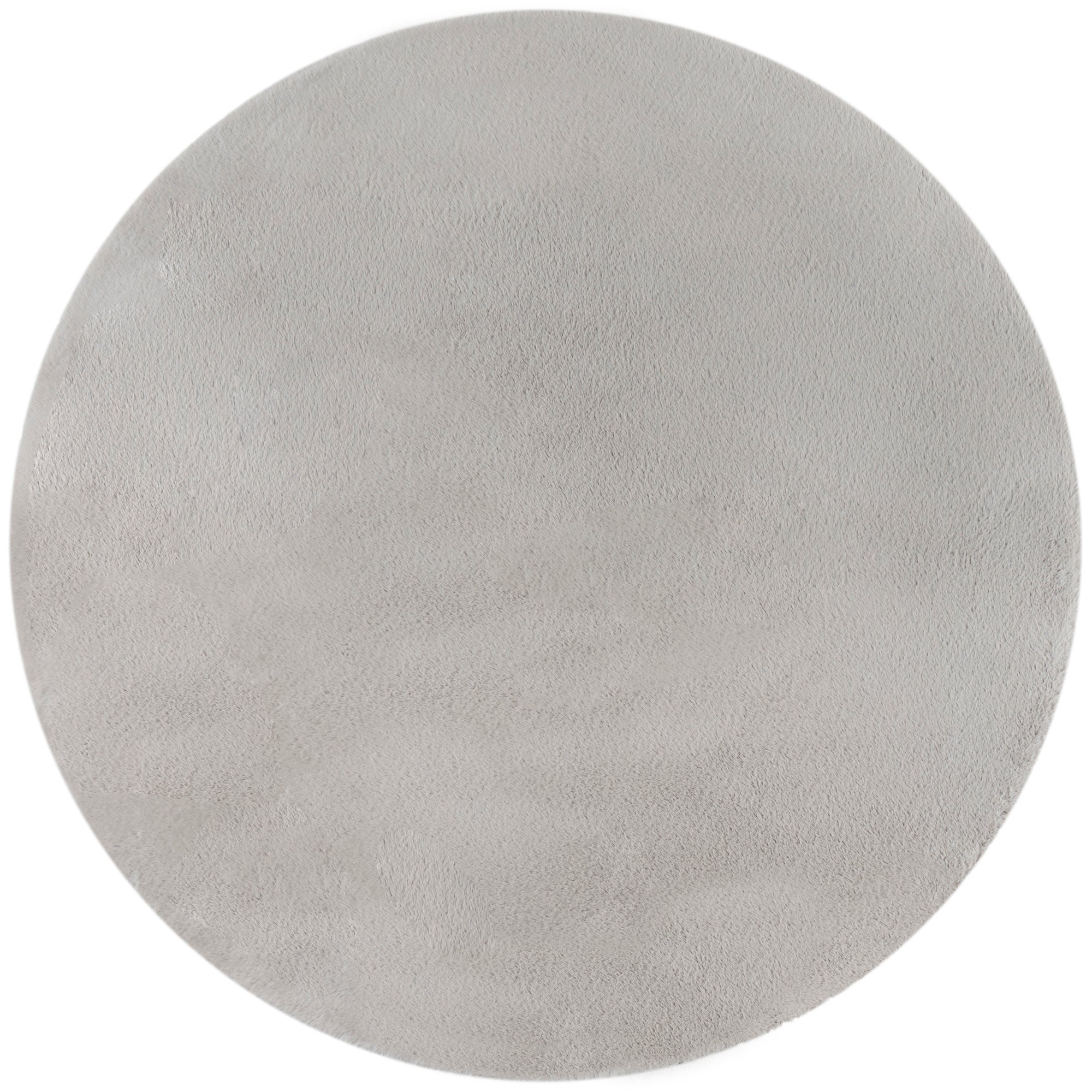 Faux Fur Supersoft Lush Circle Rug Grey
