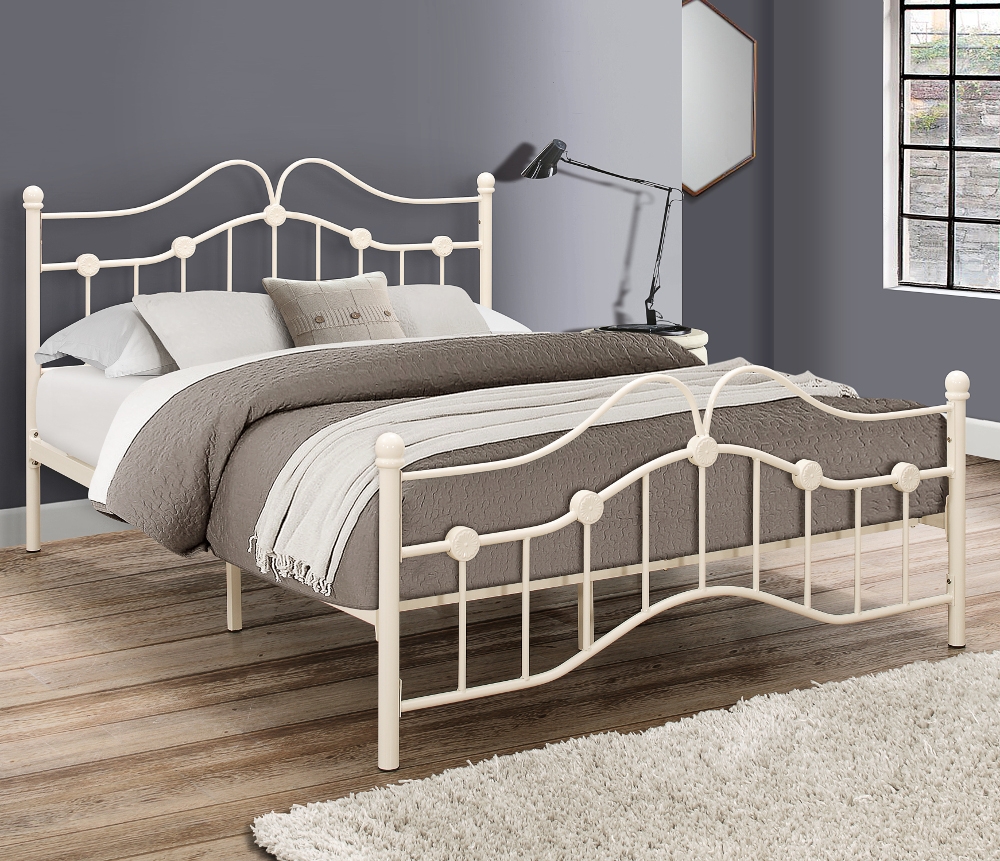 Canterbury Cream Metal Bed Frame - 3ft Single