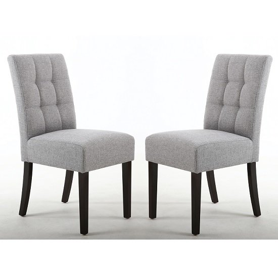 Catria Dining Chair Silver Grey With Brown legs In A Pair