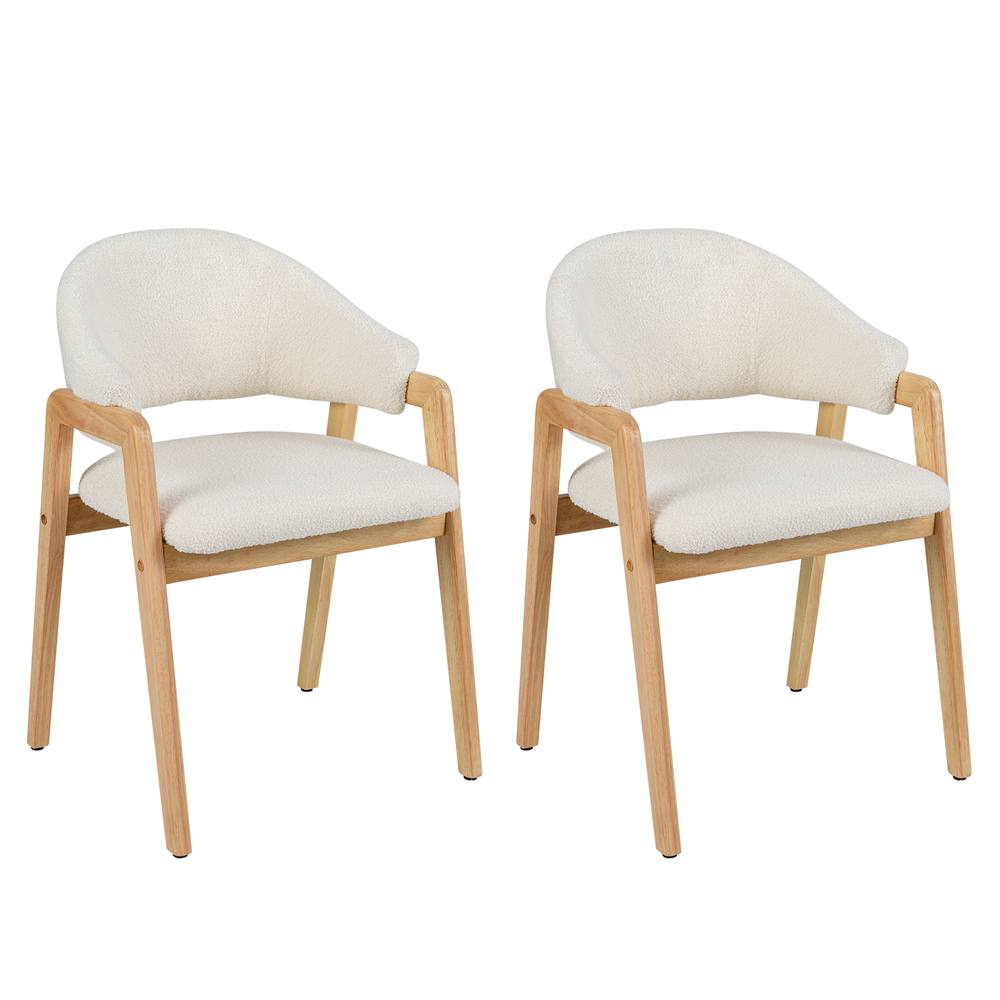 Costway Modern Dining Chair Set of 2 Kitchen Chair w/Padded Seat in White