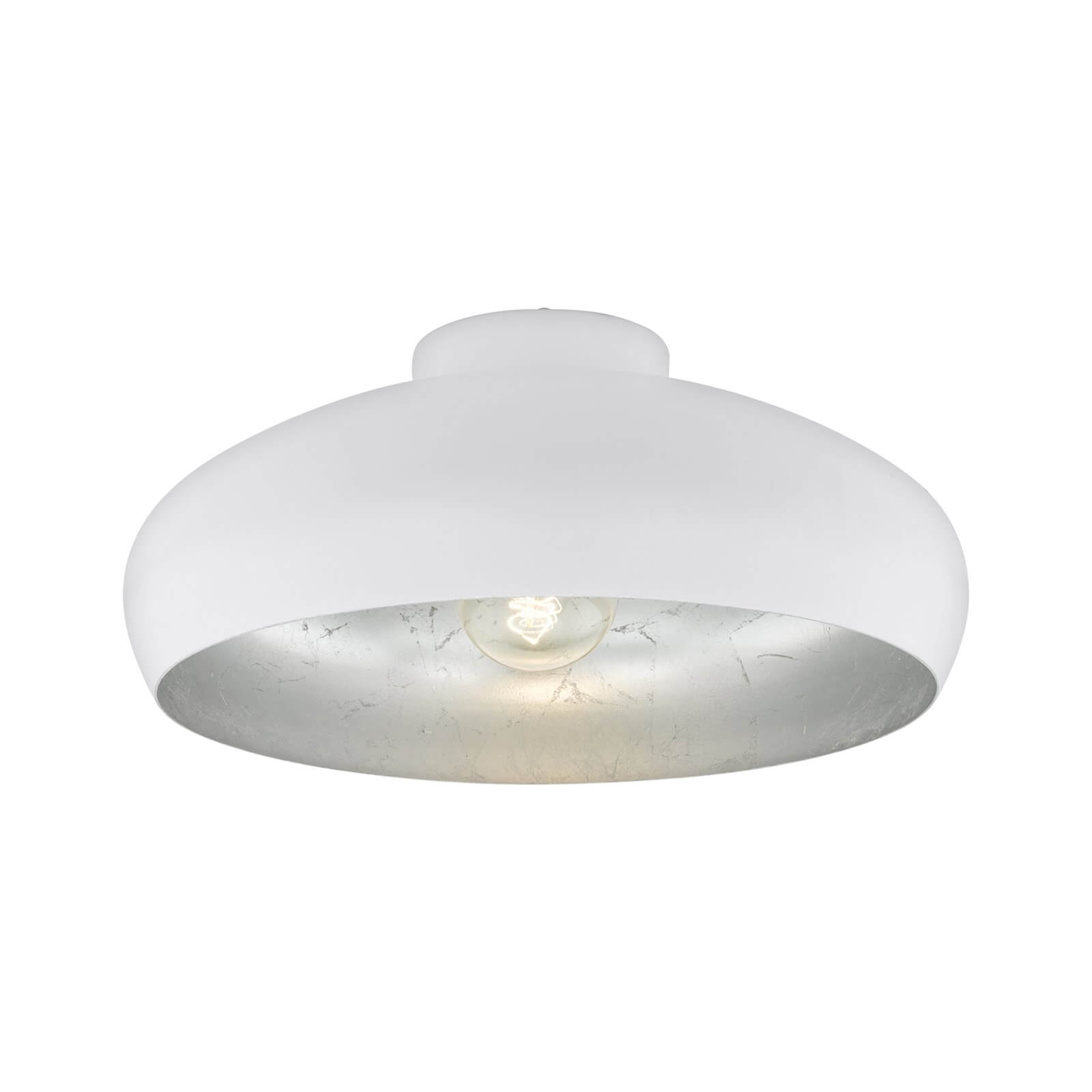 Eglo Mogano Flush Light - White & Silver