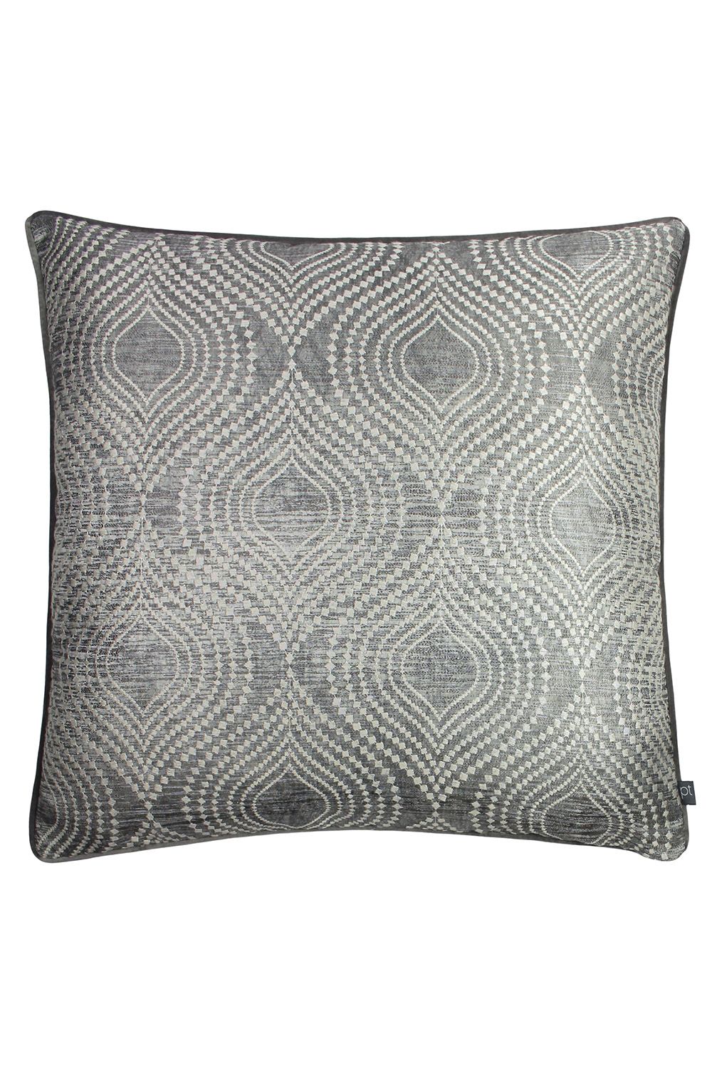 Prestigious Textiles Radiance Jacquard Piped Cushion in Dark Grey