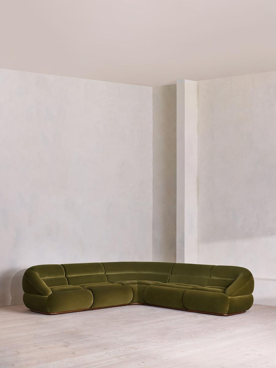 Edison Modular Sofa, Corner Sofa, Velvet, Olive