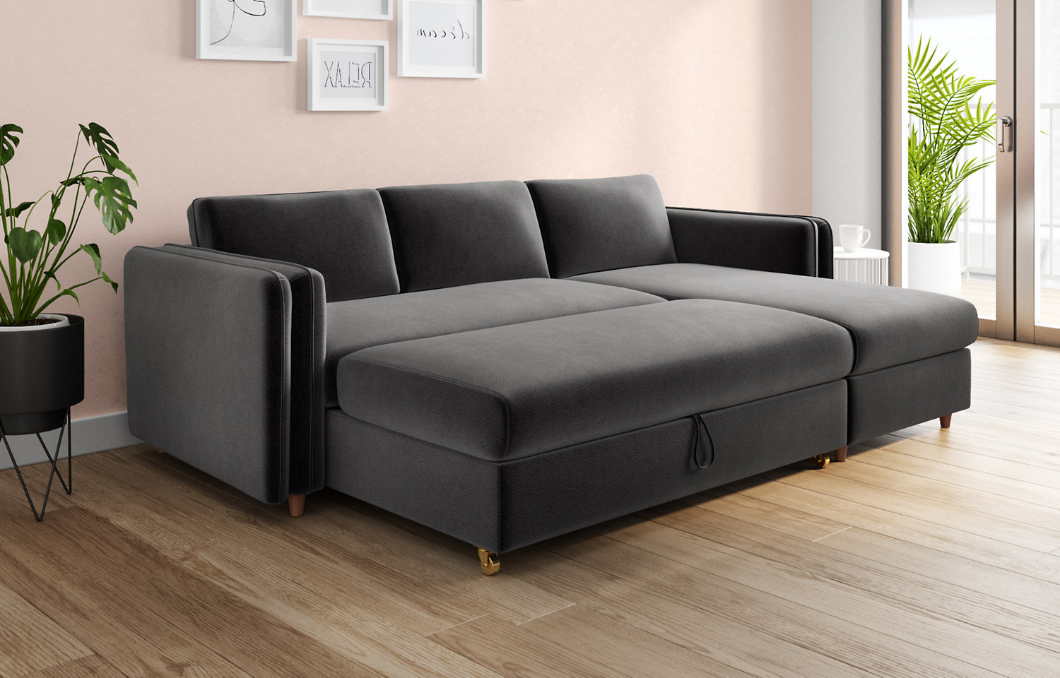 M&S Loft Jayden Chaise Storage Sofa Bed (Right-hand)
