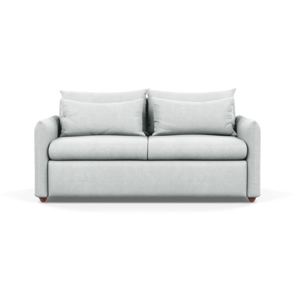 Heal's Pillow Sofa Bed Broad Weave Tin Chestnut Stain Feet
