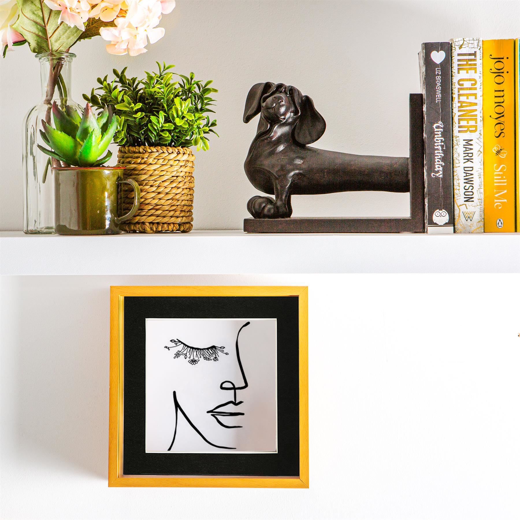 Nicola Spring 3D Deep Box Photo Frame - 8 x 8" with 6 x 6" Mount - Light Wood in Black 5