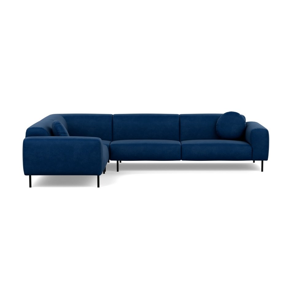 Heal's Luna Medium Left Hand Facing Corner Sofa Marylebone Velvet Sapphire