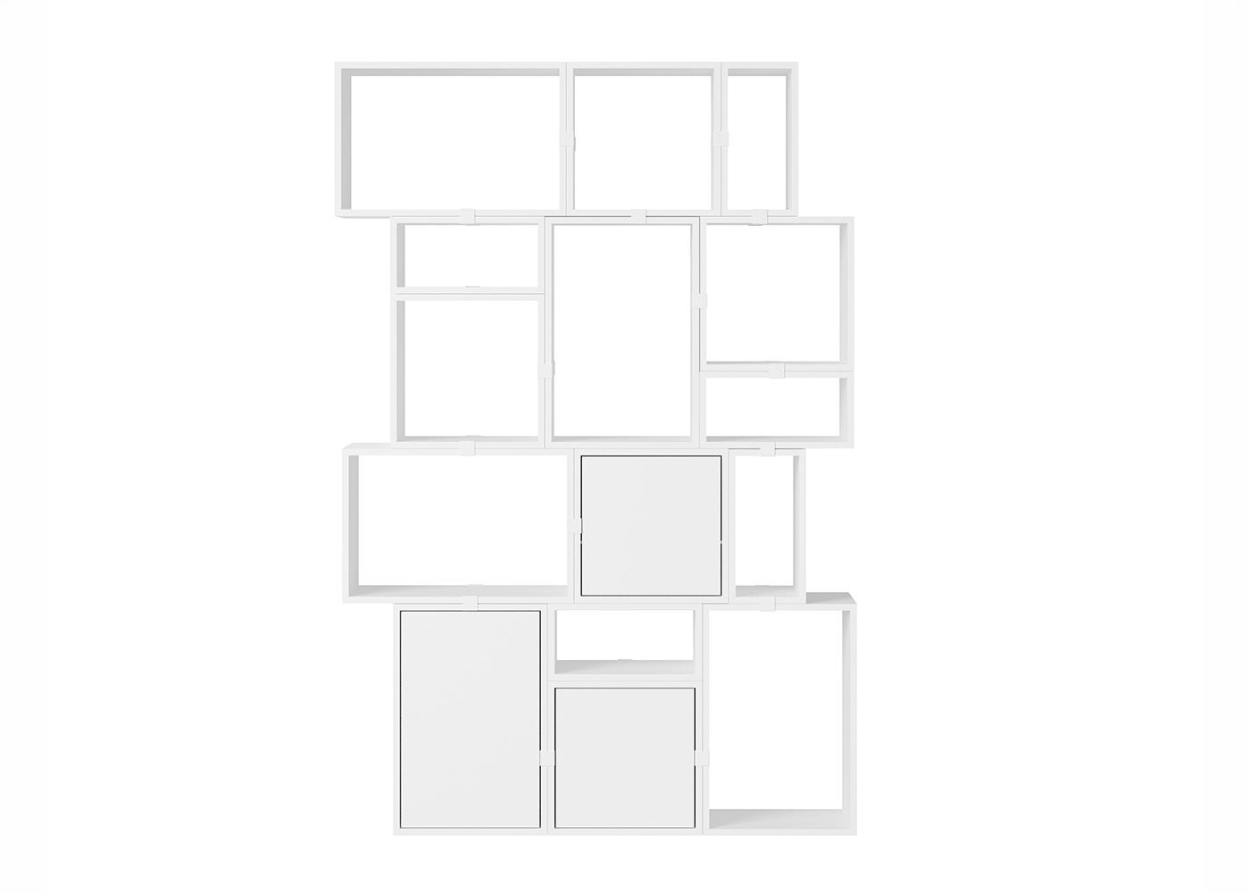 Muuto Stacked Storage System Bookcase Configuration 2 White