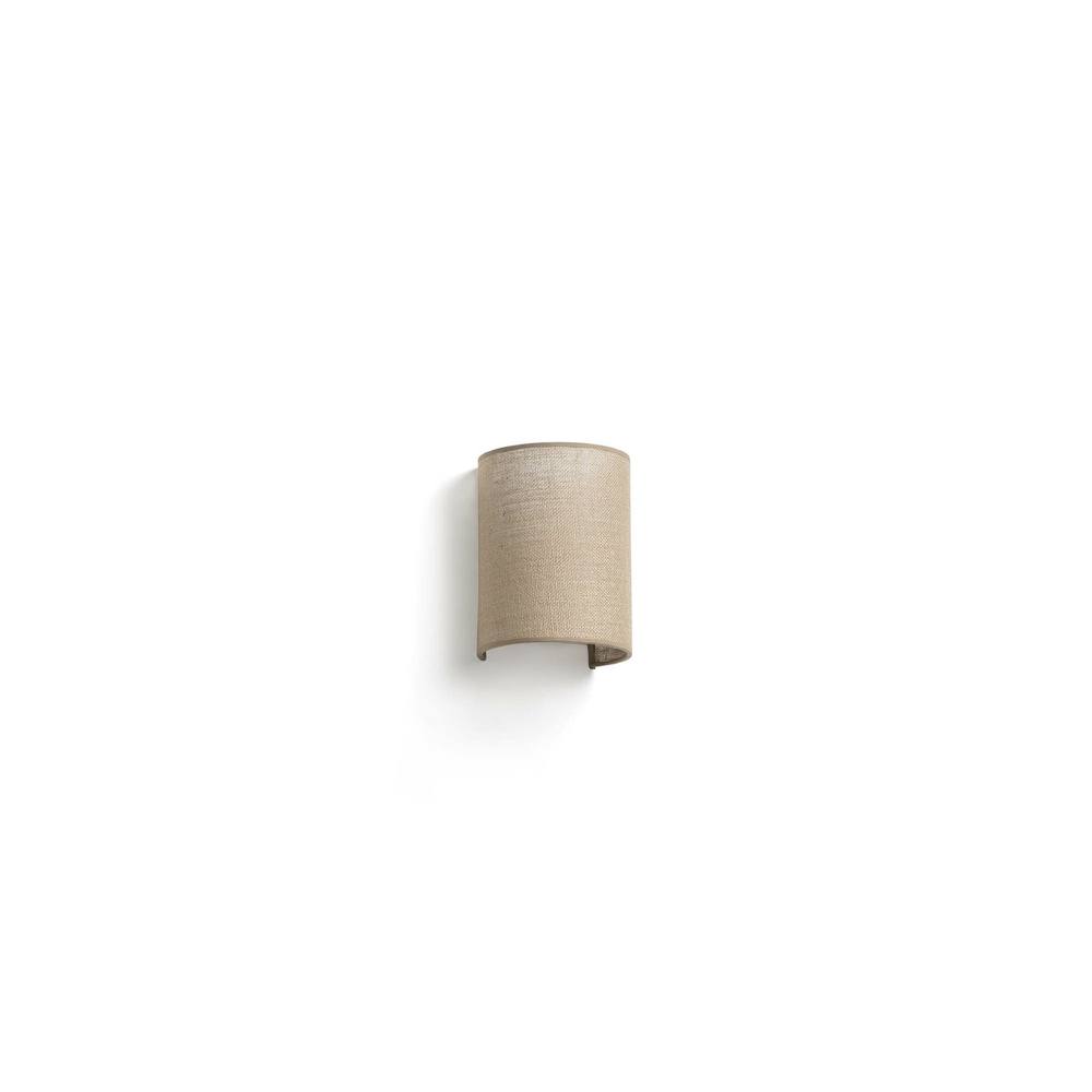 Netlighting Otton Round Jute Up Down Wall Lamp Vertical in Natural