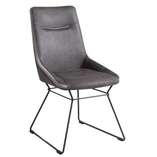 Mirko Fabric Dining Chair In Grey