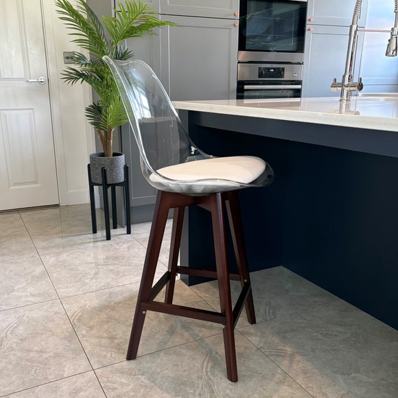 Fusion Living Soho Clear Plastic Bar Stool