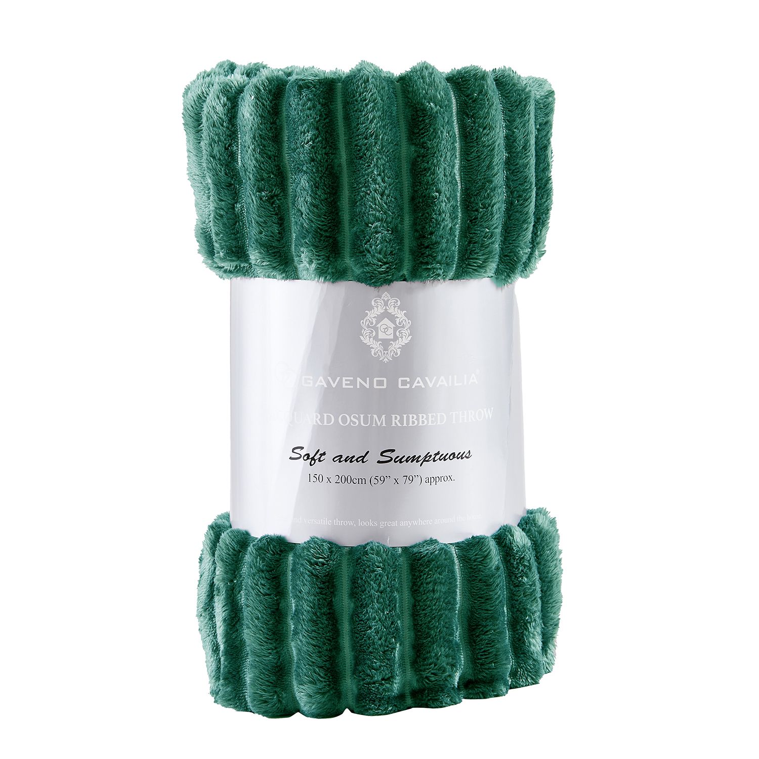 GAVENO CAVAILIA Osum Ribbed Throw in Dark Green