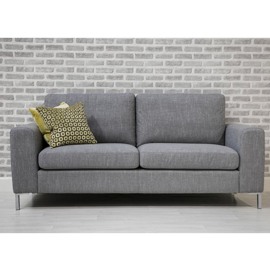 Gibson Fabric Upholstered 3 Seater Sofa In Grey