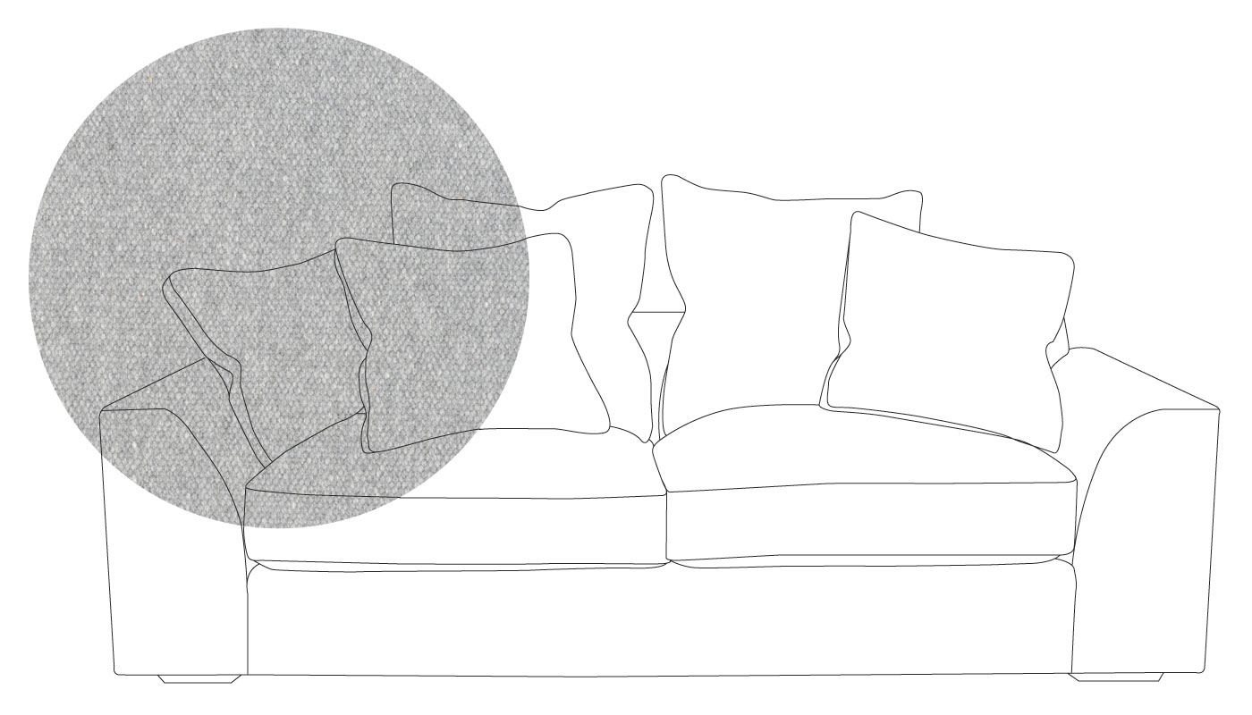 Heal's Cumulus 4 Seater Sofa In Cotton Pewter With Black