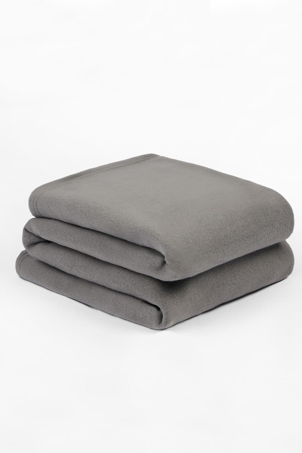 OHS Wholesale 10 Pack Plain Fleece Blanket Sofa Throw Joblot in Charcoal