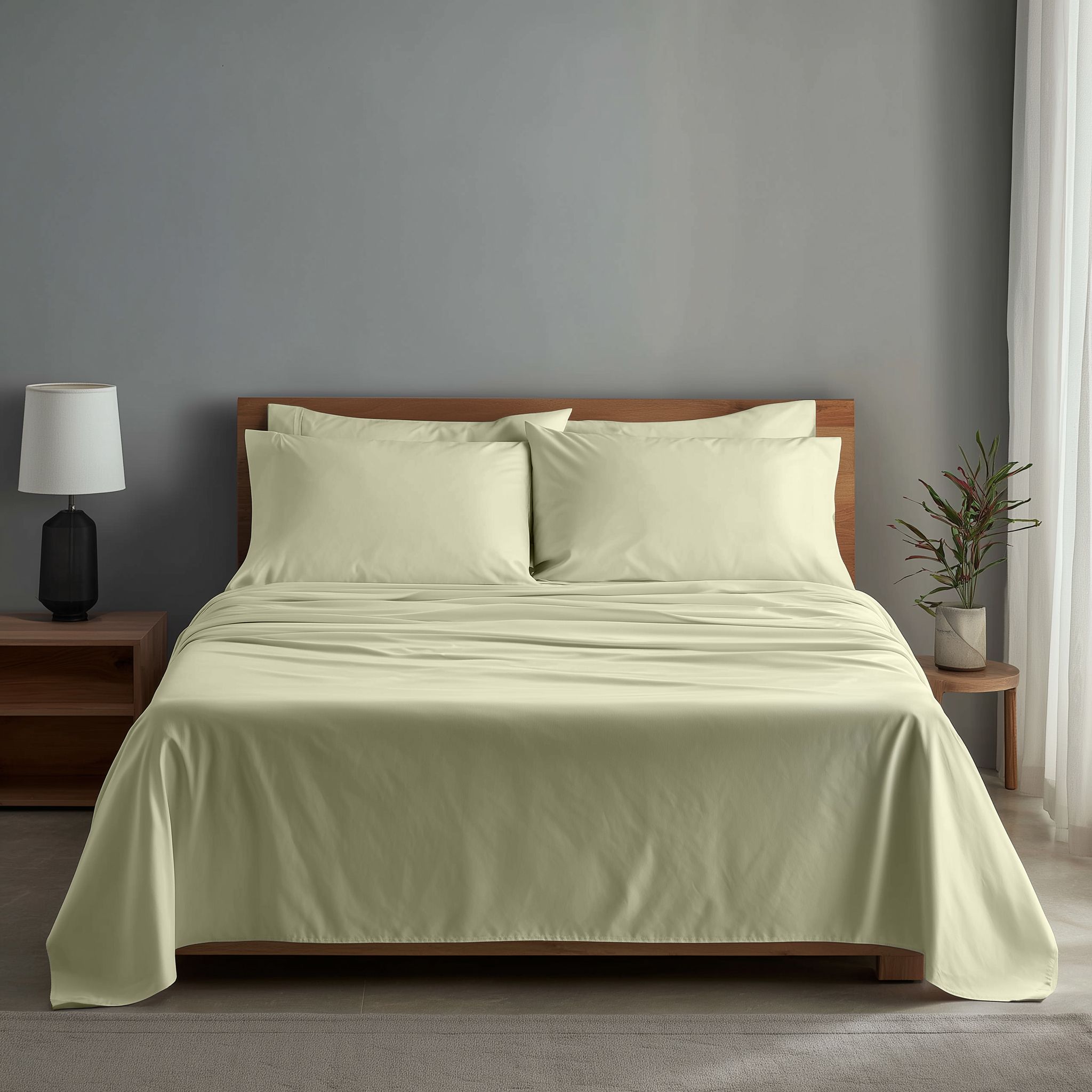 Snug City Luxury 400TC Sateen Soft Touch Hotel Quality Flat Sheet Bed Linen in Cream