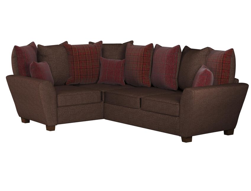 ScS Living Brown Theo Fabric 1 Corner 2 Scatter Back Sofa
