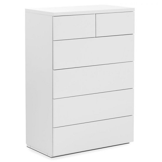 Marcus Chest Of Drawers In White High Gloss With 6 Drawers