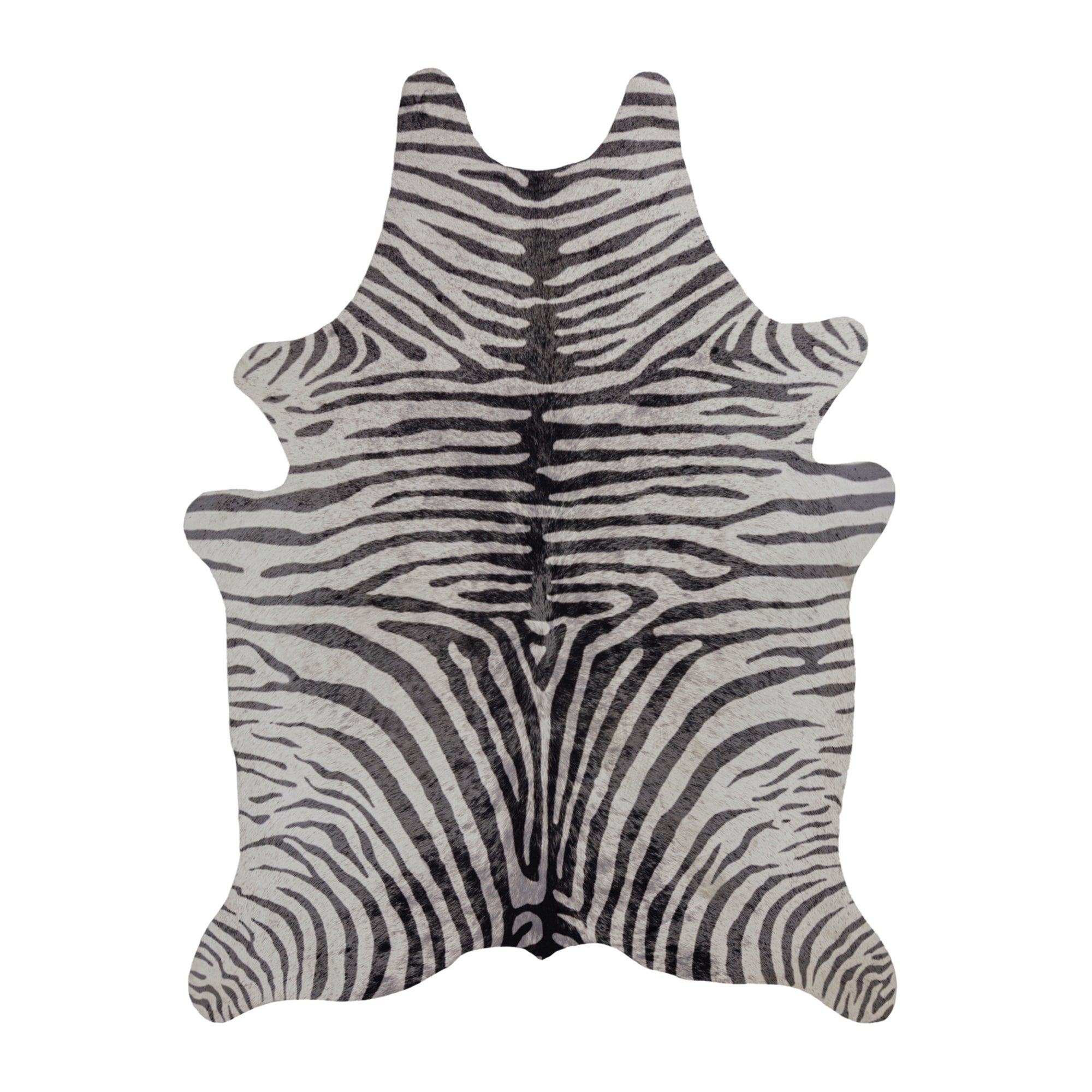 Zebra Print Rug Black and White