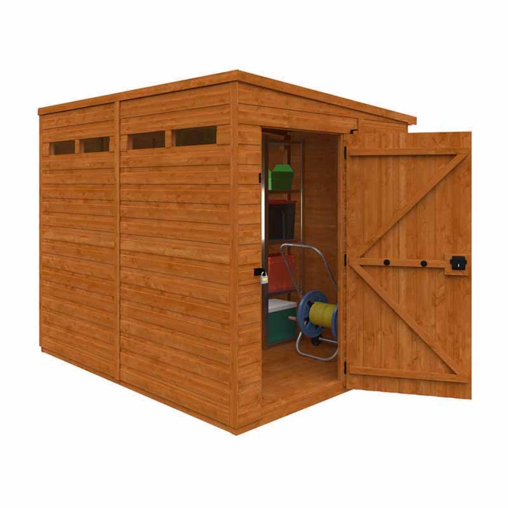 Buttercup Farm 8x6 Flex Pent Security 12mm Flex - L238.8 x W175 x H203 cm in Burnt Orange 2