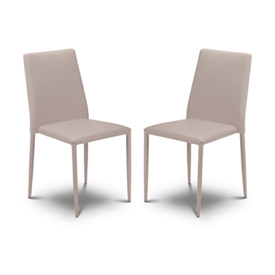 Jazz Stone Faux Leather Stacking Dining Chair In Pair