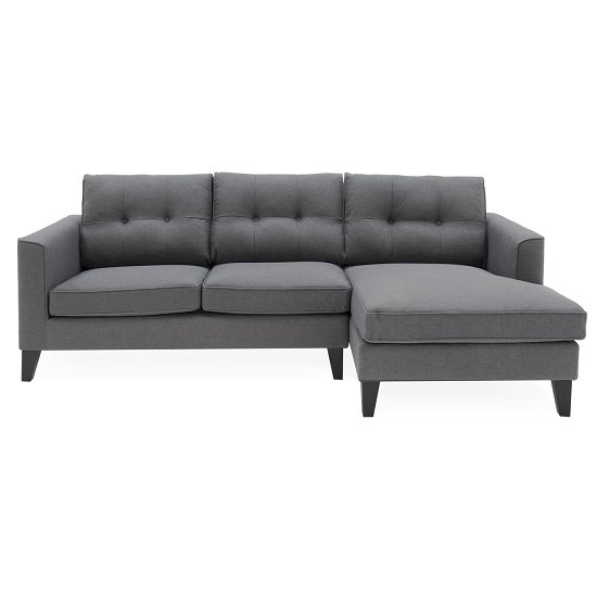 Rawls Corner Fabric Right Hand Side Sofa In Charcoal Finish