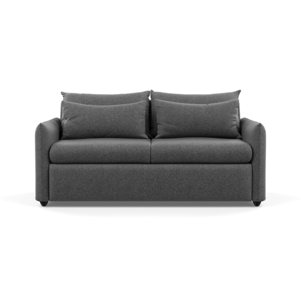 Heal's Pillow Sofa Bed Melton Wool Granite Black Feet
